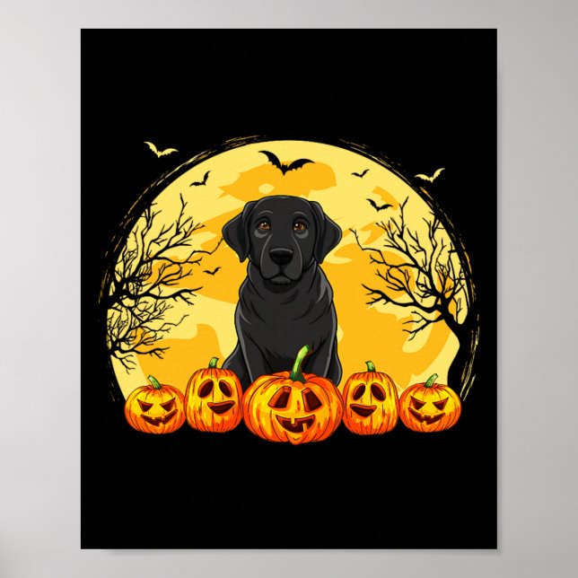 Svart Labradorhund Pumpapumpa Halloween-kostym Män Poster (Framsidan)