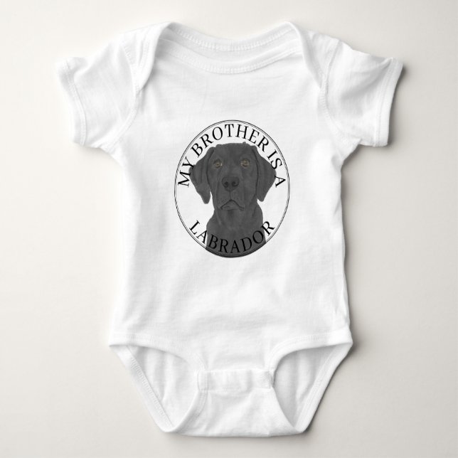 Svart Labradorhund T Shirt (Framsida)