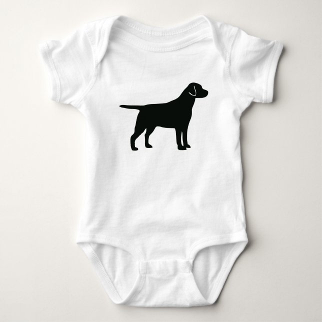 Svart Labradorshund T Shirt (Framsida)