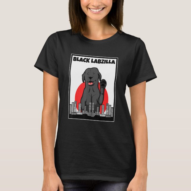 Svart Labzilla Lab Labrador Retriever Hundar Trend T Shirt (Framsida)