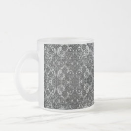 Svart lackverk, frostat glas Mugg