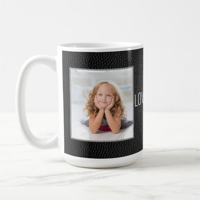 Svart läder Älskar dig Foto  Kaffemugg (Vänster)