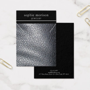 Svart läder av ädelstenar och juveler Visning kort