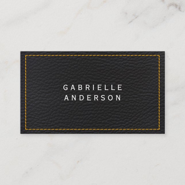 Svart läder av professionell Elegant | GULTER Visitkort (Framsida)