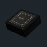 Svart läder av vintage med vintage guld ram minnesask<br><div class="desc">Bilden av det svarta vintagen läder struktur accentueras med en vintage guld ram.</div>