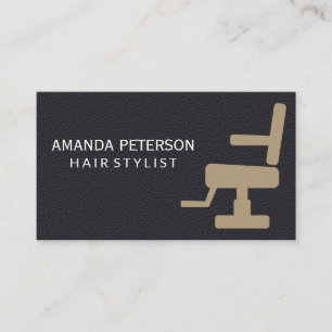 Svart läder Barber Salon Ordförande Visitkort