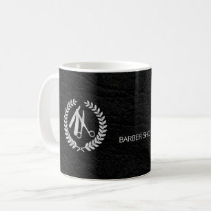 Svart läder i silver av barber (lyxludd) kaffemugg