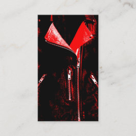 Svart läder Jacka Red affärskort Visitkort