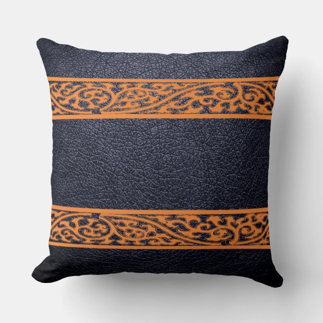 Svart läder kudde (Framsida)