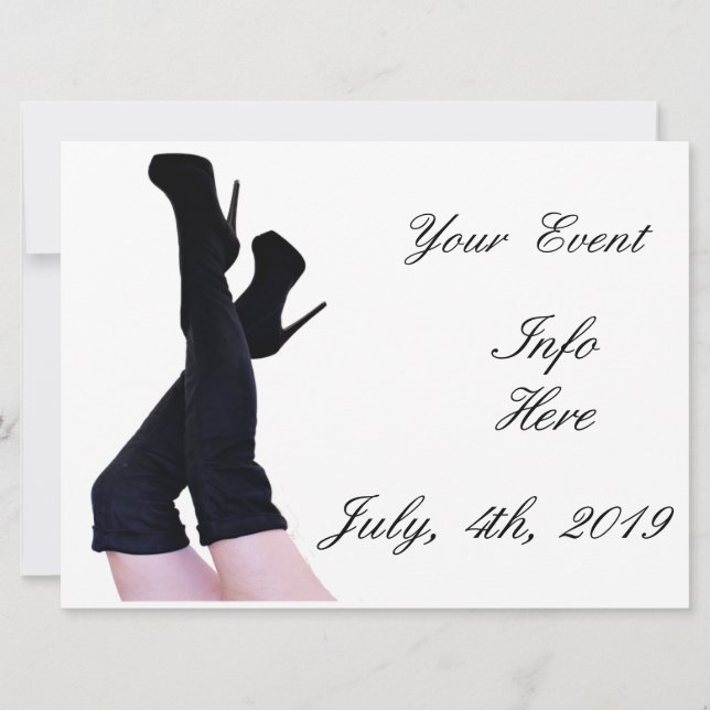 Svart läder, lårhög boot Thunder_Cove (Framsida)