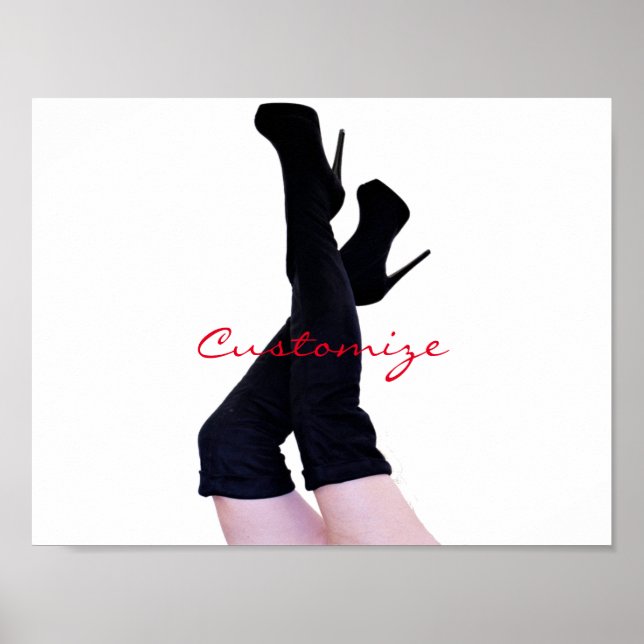 Svart läder, lårhög boot Thunder_Cove Poster (Framsidan)