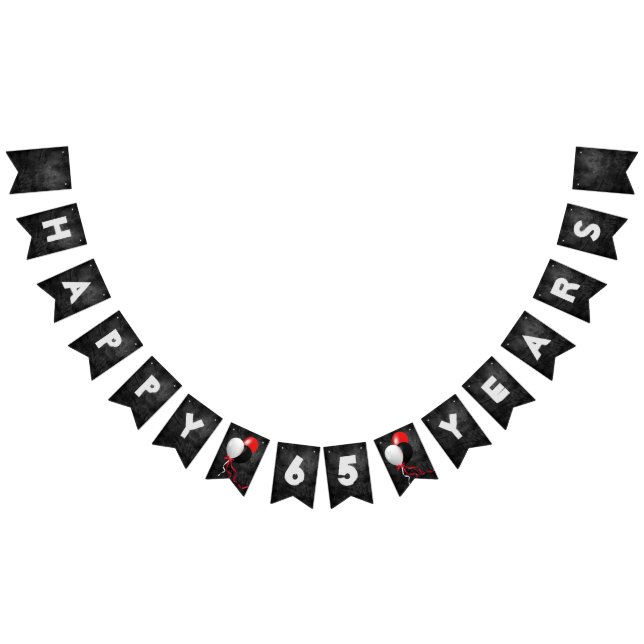 Svart läder och ballonger för födelsedagsfest av 6 vimplar (Alla)