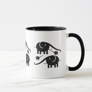 Svart läder ser ut som elefant Illustration Mugg
