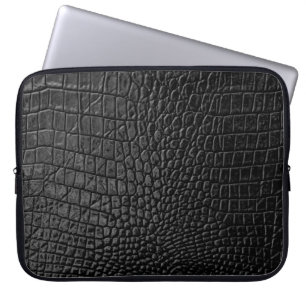 Svart läder struktur laptop fodral