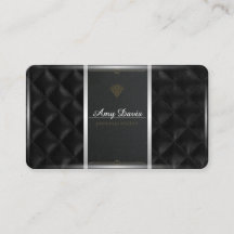 Svart läder sytt med rektangulära syror