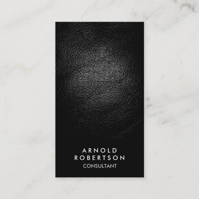Svart lädereffektkonsult Affärskort Visitkort (Framsida)