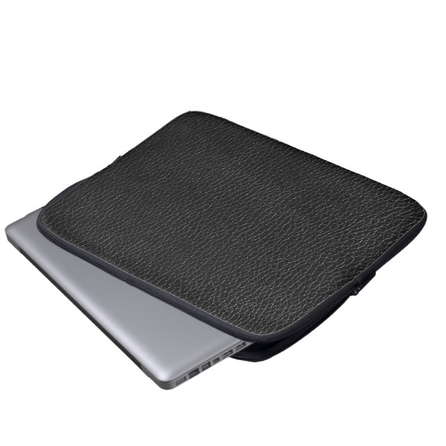Svart läderfinishstruktur laptop fodral (Framre botten)