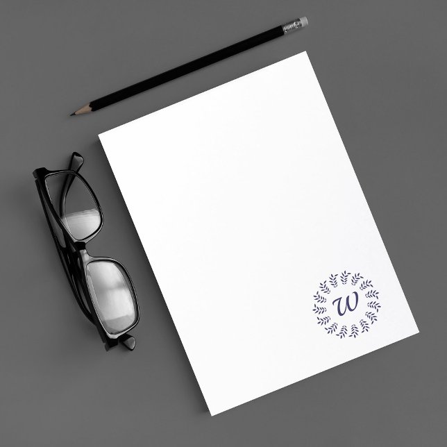 Svart lagerkrans monogram anteckningsblock (Skapare uppladdad)