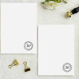 Svart lagerkrans monogram brevpapper