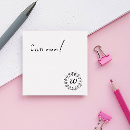 Svart lagerkrans monogram post-it block