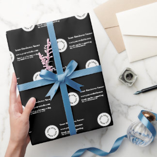 Svart Lägg till din logotyp Presentpapper