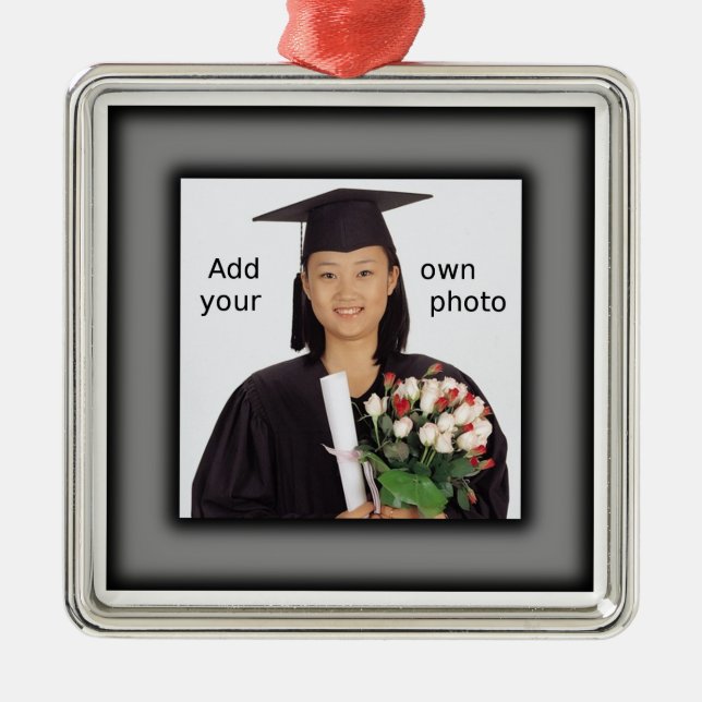 Svart lägg till foto julgransprydnad metall (Framsidan)