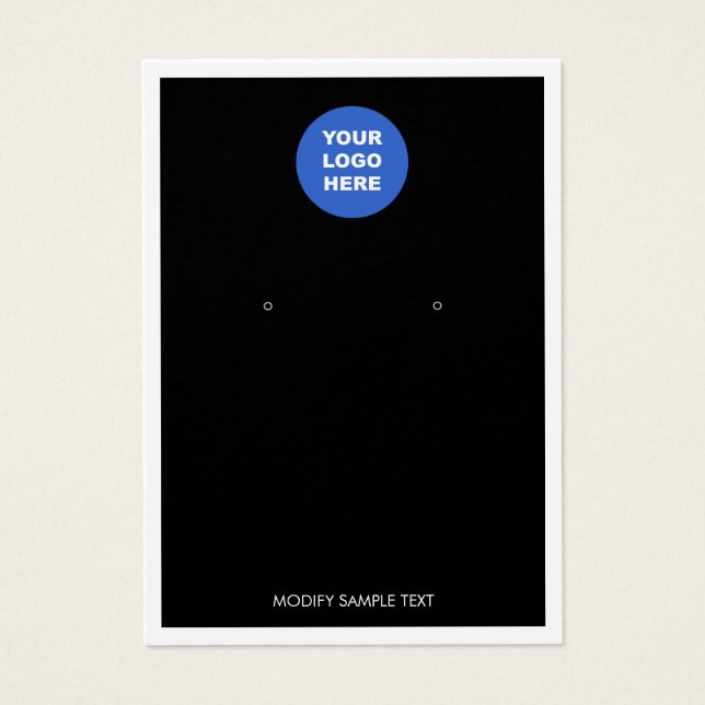 Svart, lägg till Logotyp Vit Gräns-Visning Visitkort (Framsidan)