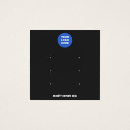 Svart, lägg till Visning-kort för Logotyp 3-avläsn Fyrkantigt Visitkort