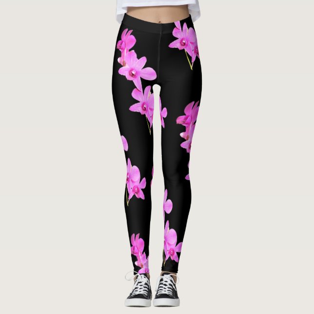 Svart lägga benen på ryggen vår för rosa Yoga för Leggings (Framsida)