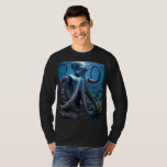 Svart långärmad av cyber Octopus manar T-shirt<br><div class="desc">Cyber Octopus långärmad shirts är till för sjömän,  dykare,  fantasi fläkt,  tekniska gäddar och Sci-Fi fläkt. Cyber Octopus är Steamy Raimon originkoncept och syntetografi cyberpunk art.</div>