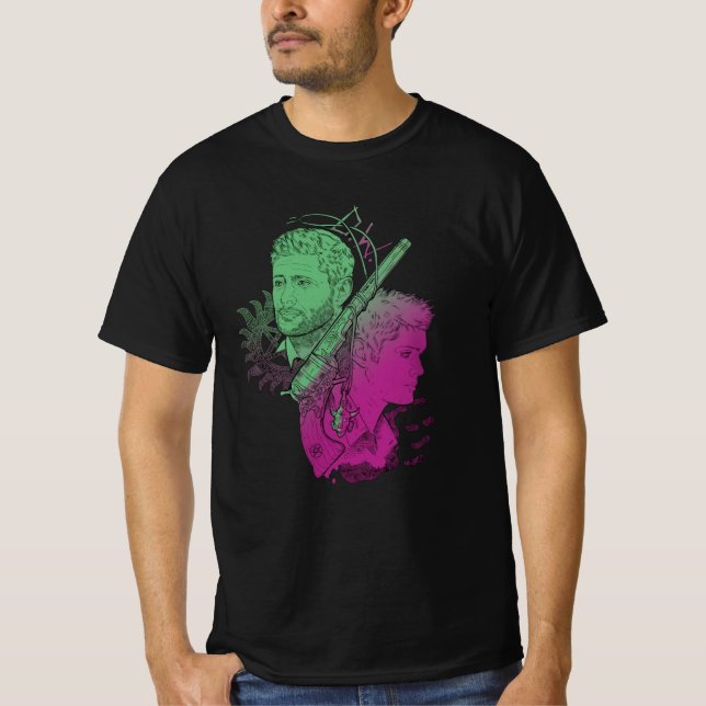Svart långärmad Dean Winchester t-shirt  (Framsida)