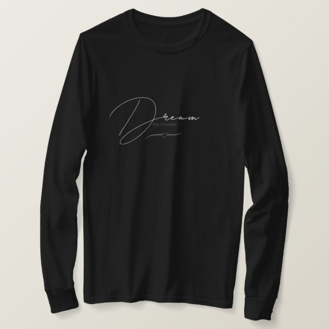 Svart Långärmad T Shirt (Design framsida)
