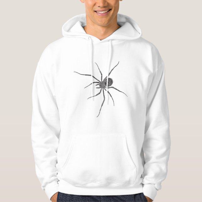 Svart långbent spindel Kuslig spindeldjur Hoodie (Framsida)
