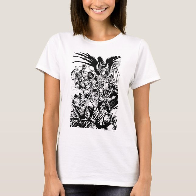 Svart Lanternor - Svartvit T Shirt (Framsida)