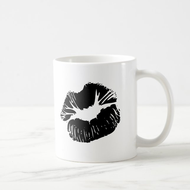 Svart läppar kaffemugg (Höger)