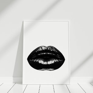 Svart Läppar Modern Poster utskrift