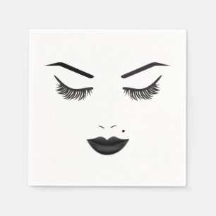Svart läppstift Smink Ansikte Ögonbryn Läppar Glam Pappersservett