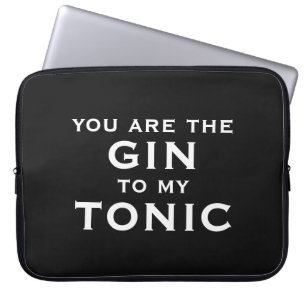Svart laptopsleeve. Du är gin till min tonic Laptop Fodral