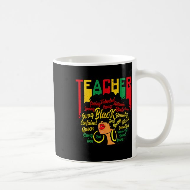 Svart Lärare Magi Svart Historik Utbildning Melani Kaffemugg (Höger)