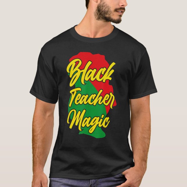 Svart Lärare Magi T Shirt (Framsida)