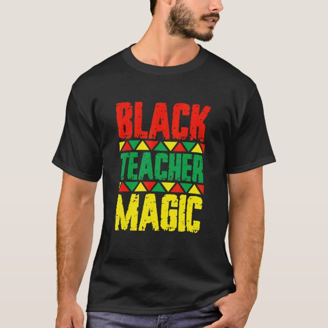 Svart Lärare Magi T Shirt (Framsida)