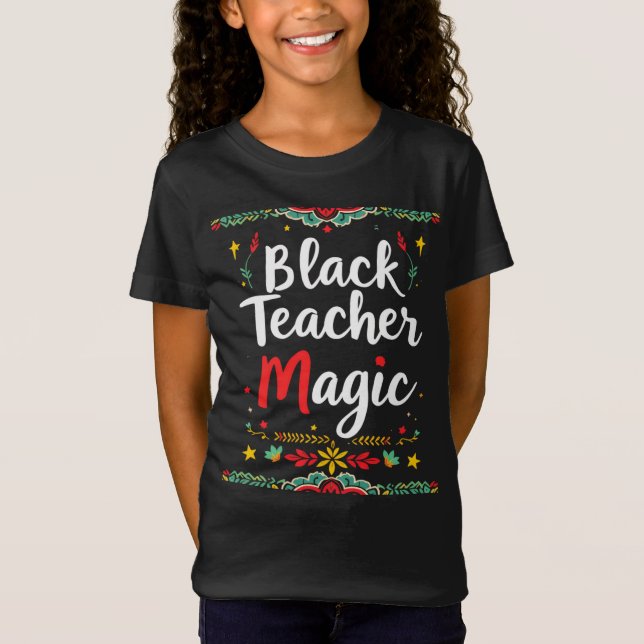 Svart Lärare Magi T Shirt (Framsida)
