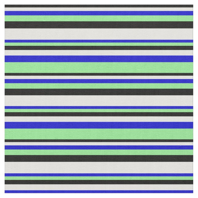 Svart, lätt cyan, blå och Ljust grönt Linjer Tyg (Närbild)