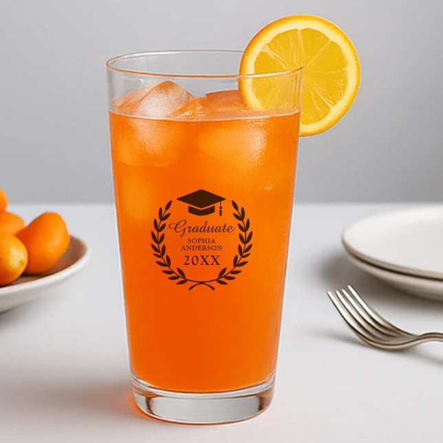 Svart Laurel Wandegrad Cap Student Namn & Class Glaskopp (Skapare uppladdad)