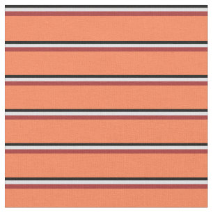 Svart, lavender, Brown & Coral Färgad Mönster Tyg