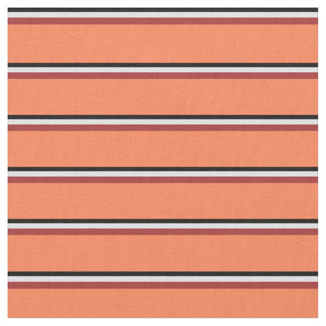 Svart, lavender, Brown & Coral Färgad Mönster Tyg (Närbild)