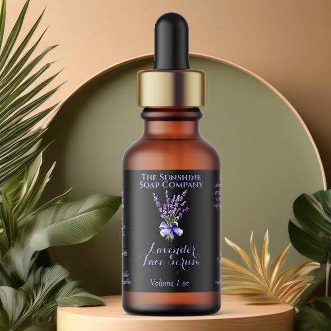 Svart lavender Dropper flaska etikett 2,375 x 1,25 Adressetikett (Skapare uppladdad)