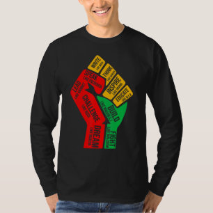 Svart ledare med inspirerande prestanda, snabb och t shirt