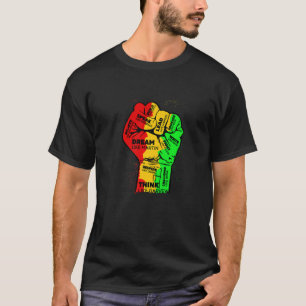Svart ledare med inspirerande prestanda, snabb och t shirt