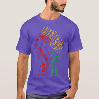 Svart ledare med inspirerande prestanda, snabb och t shirt